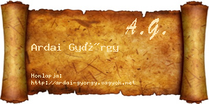 Ardai György névjegykártya